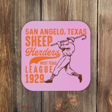 San Angelo Texas Sheep Herders Vintage Athletics Coaster