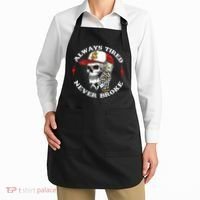 Skull Always Tired Never Broke Apron thumb 2