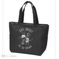 Sips About To Go Down Funny Wine Maker Tote Bag thumb 3