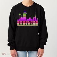 San Antonio Texas Skyline Serape Blanket Art Souvenir Women's Sweatshirt thumb 0