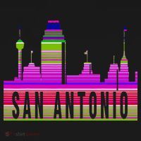 San Antonio Texas Skyline Serape Blanket Art Souvenir USA-Made Doggie Bandana thumb 2
