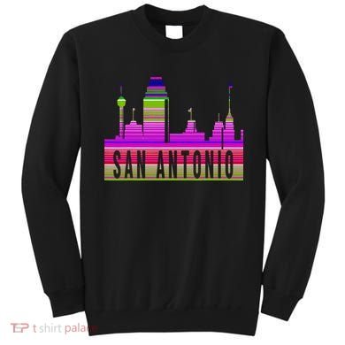 San Antonio Texas Skyline Serape Blanket Art Souvenir Sweatshirt