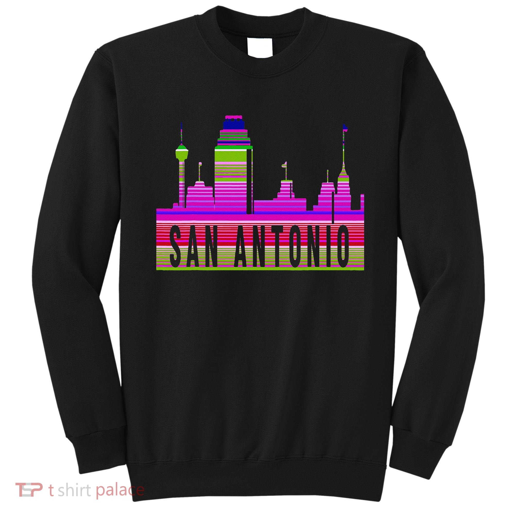 San Antonio Texas Skyline Serape Blanket Art Souvenir Sweatshirt
