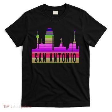 San Antonio Texas Skyline Serape Blanket Art Souvenir T-Shirt