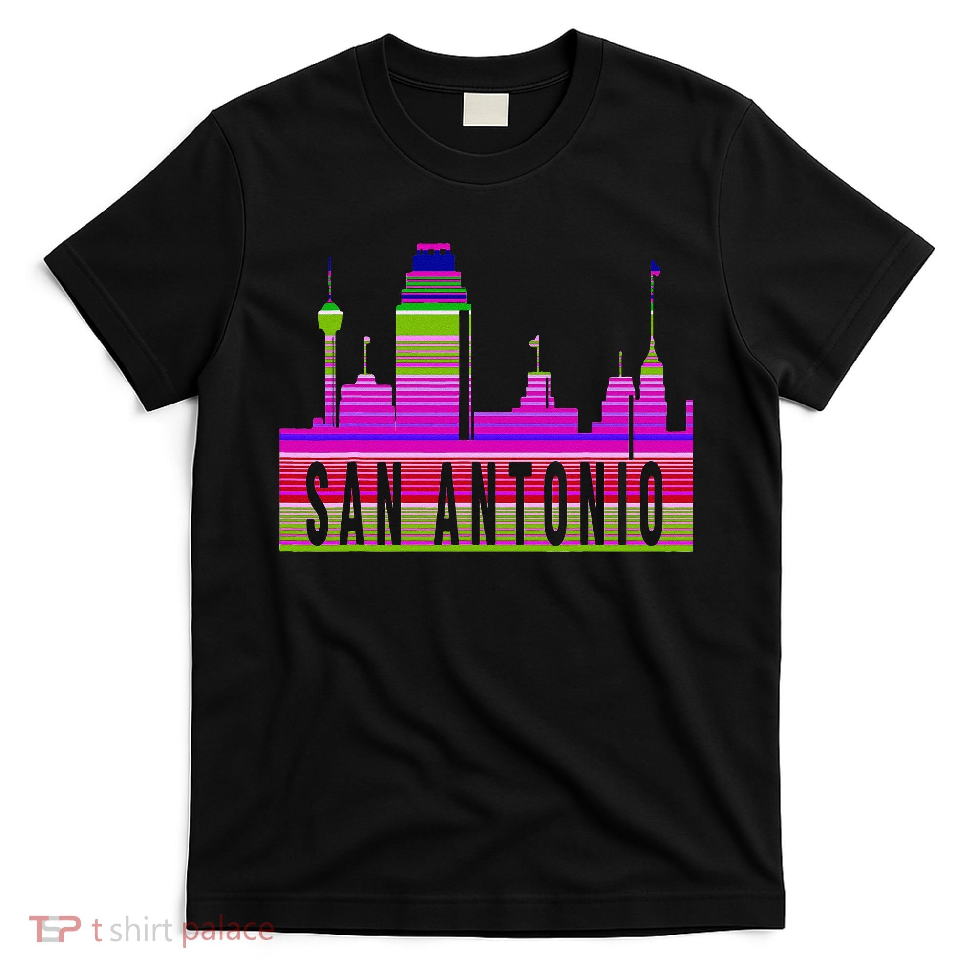 San Antonio Texas Skyline Serape Blanket Art Souvenir T-Shirt