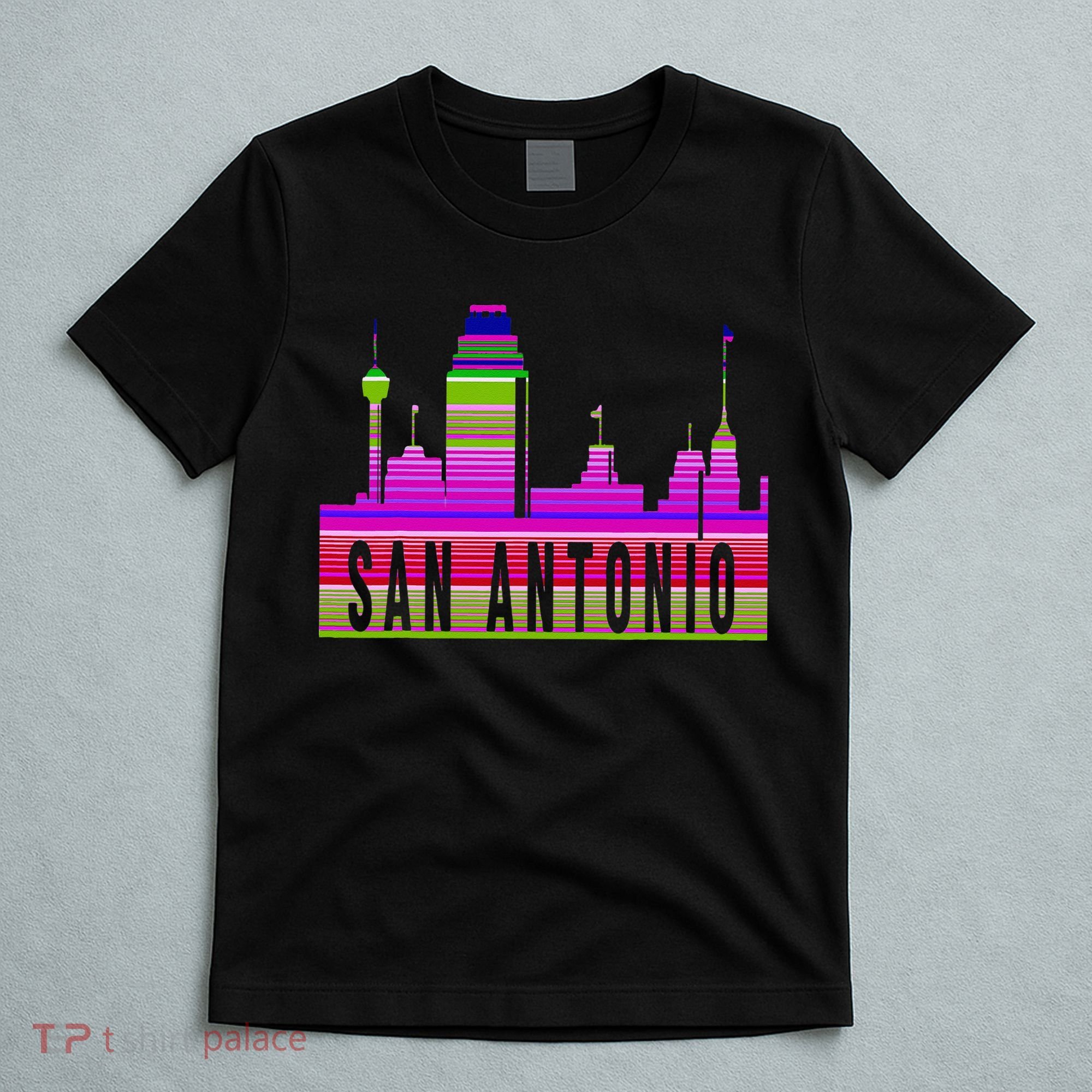 San Antonio Texas Skyline Serape Blanket Art Souvenir T-Shirt