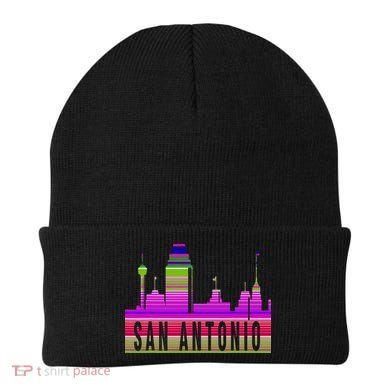 San Antonio Texas Skyline Serape Blanket Art Souvenir Beanie