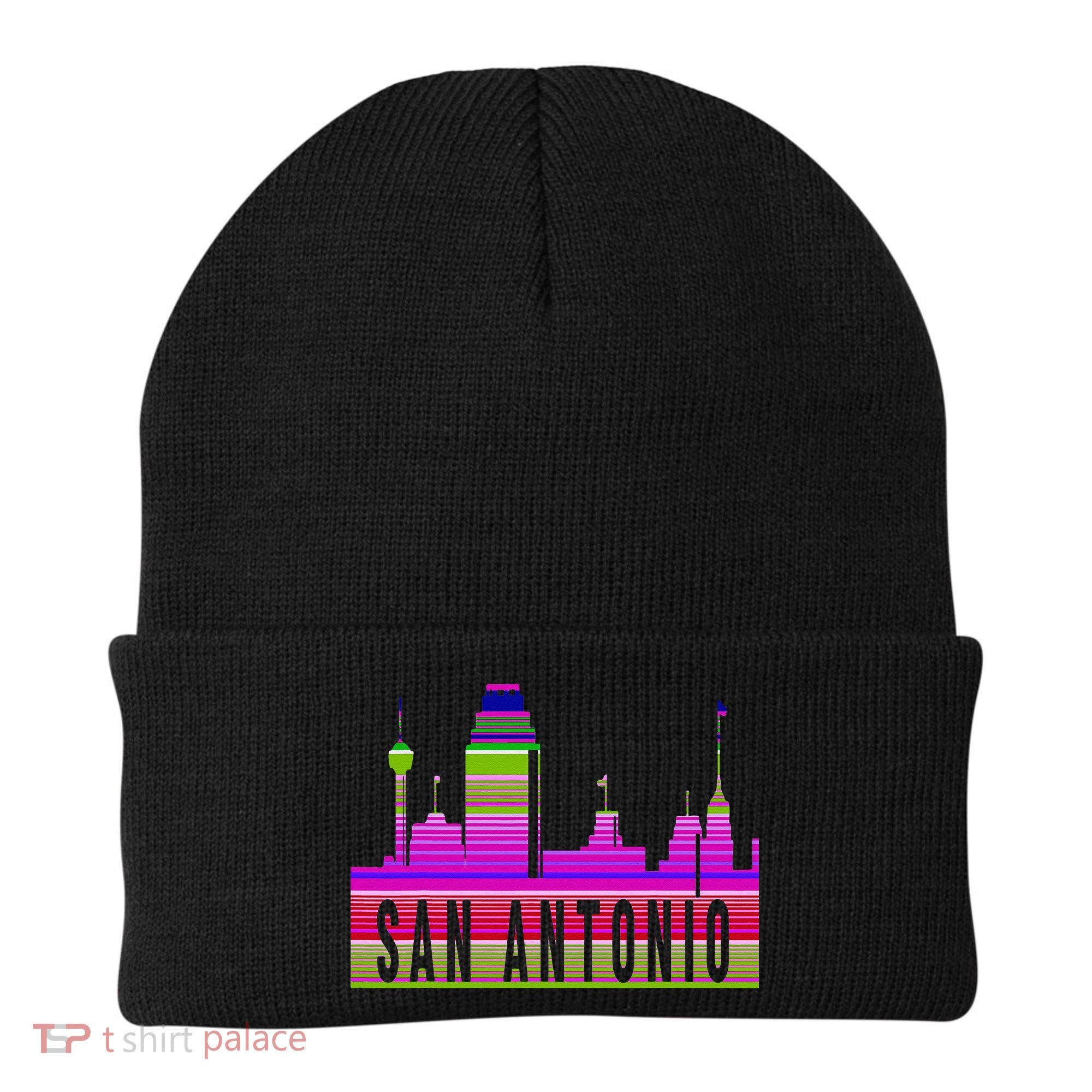 San Antonio Texas Skyline Serape Blanket Art Souvenir Beanie