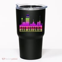 San Antonio Texas Skyline Serape Blanket Art Souvenir Tumbler thumb 0