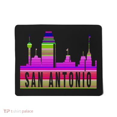 San Antonio Texas Skyline Serape Blanket Art Souvenir Mousepad