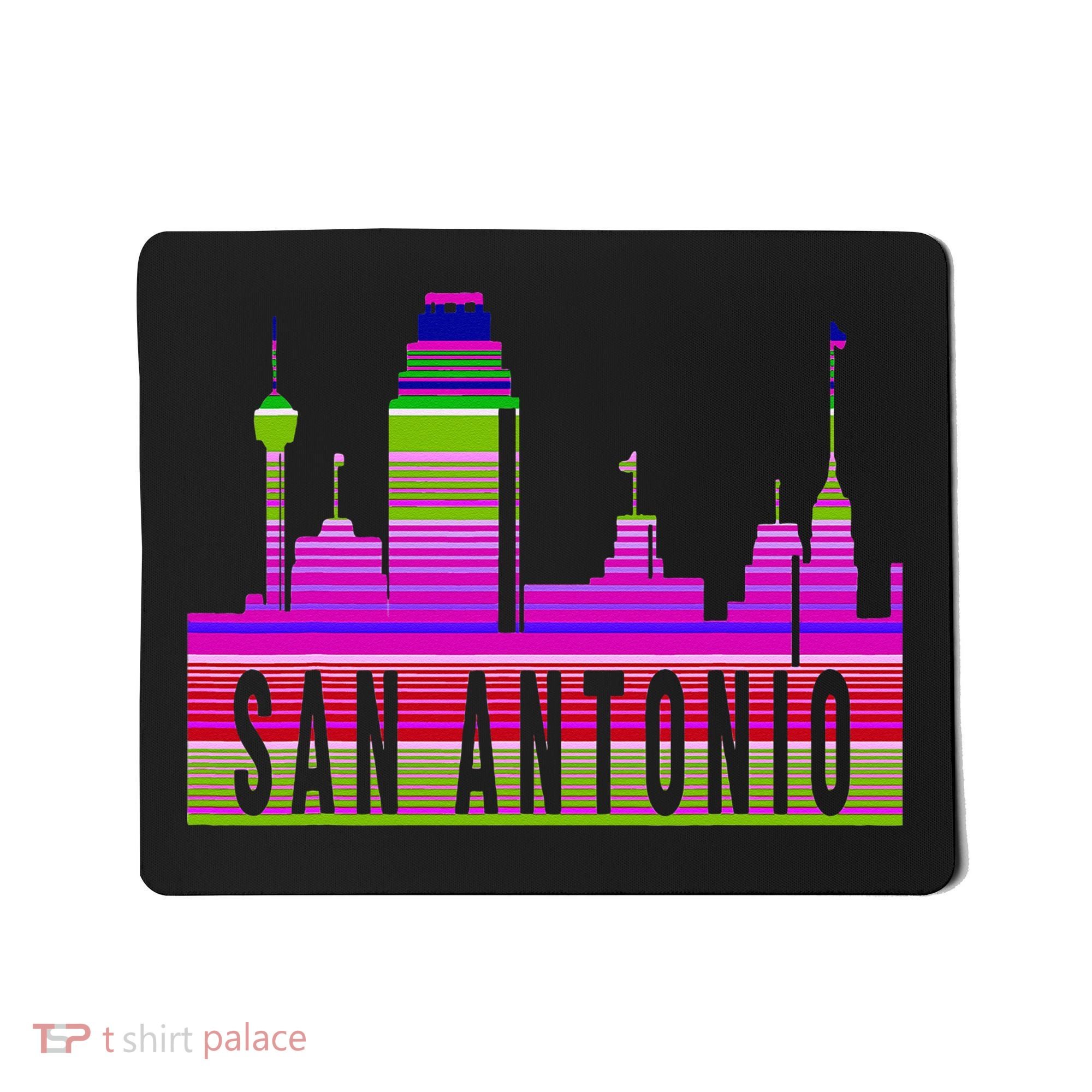San Antonio Texas Skyline Serape Blanket Art Souvenir Mousepad
