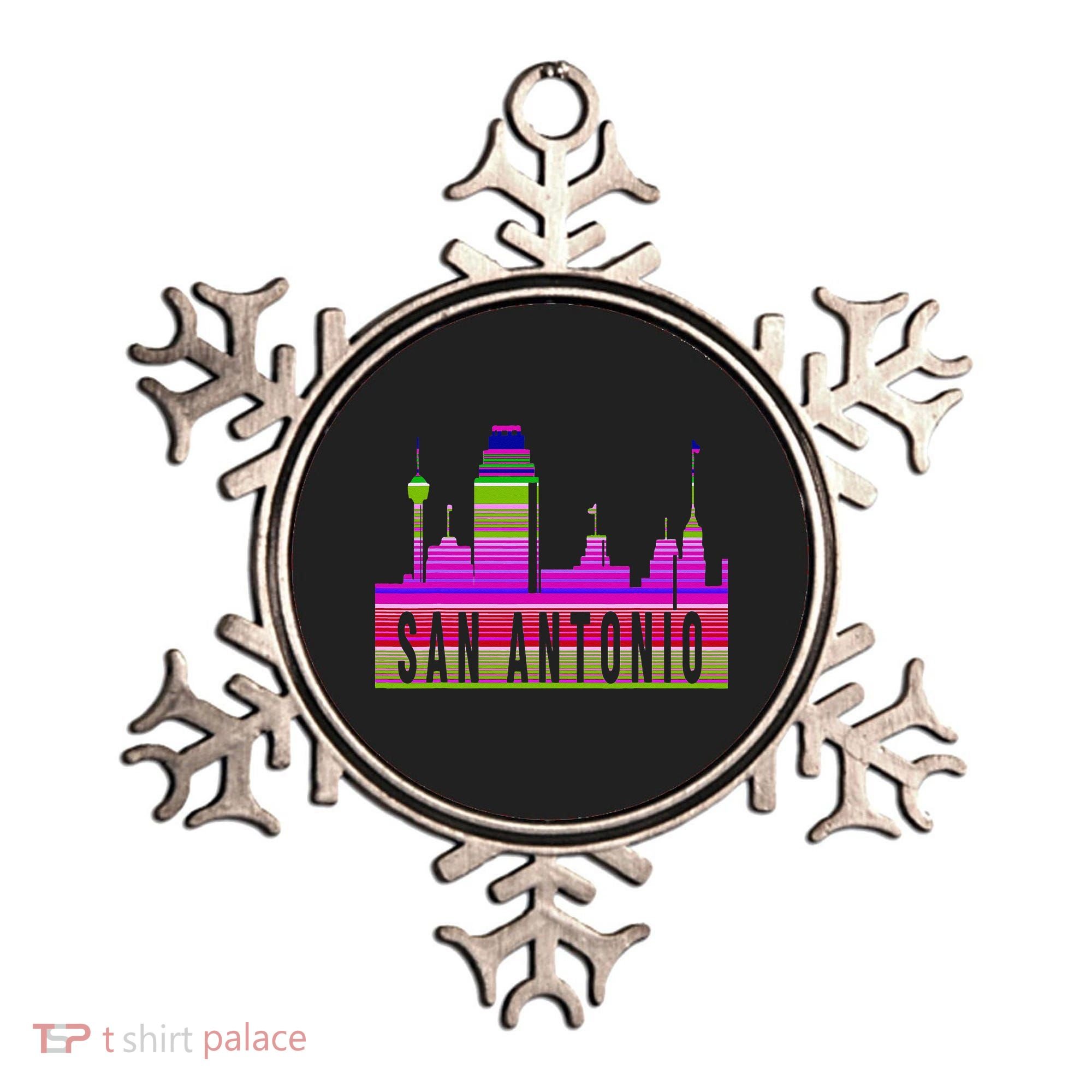 San Antonio Texas Skyline Serape Blanket Art Souvenir Ornament