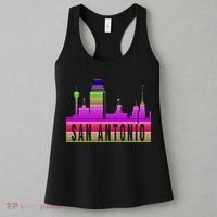San Antonio Texas Skyline Serape Blanket Art Souvenir Women's Tank Top thumb 3