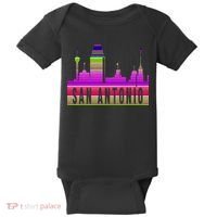 San Antonio Texas Skyline Serape Blanket Art Souvenir Baby Bodysuit thumb 0