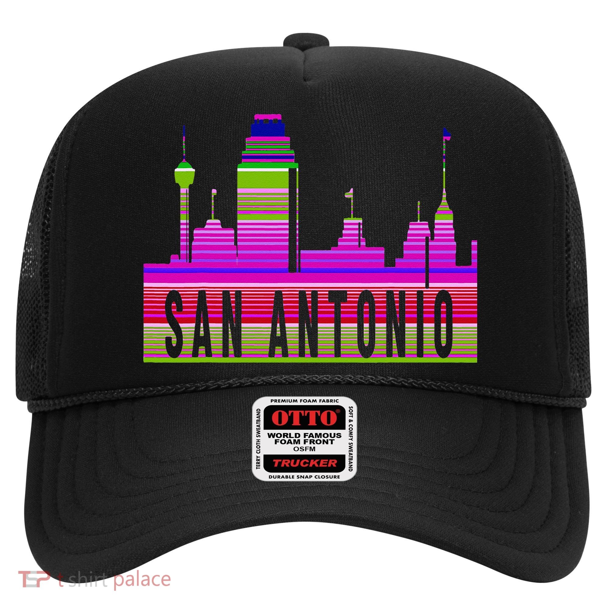 San Antonio Texas Skyline Serape Blanket Art Souvenir Hat