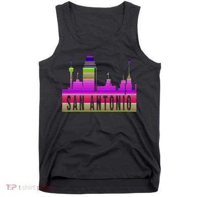 San Antonio Texas Skyline Serape Blanket Art Souvenir Tank Top