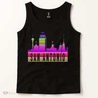 San Antonio Texas Skyline Serape Blanket Art Souvenir Tank Top thumb 2