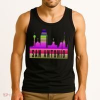 San Antonio Texas Skyline Serape Blanket Art Souvenir Tank Top thumb 3