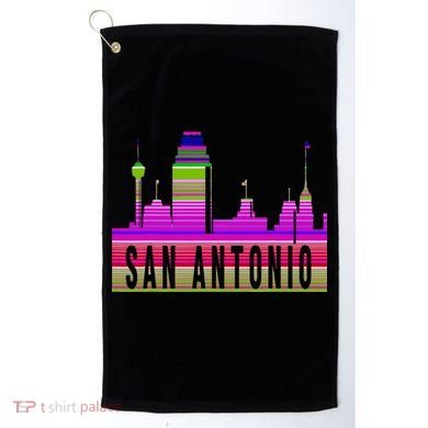 San Antonio Texas Skyline Serape Blanket Art Souvenir Golf Towel