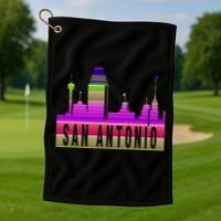 San Antonio Texas Skyline Serape Blanket Art Souvenir Golf Towel thumb 1