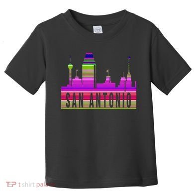 San Antonio Texas Skyline Serape Blanket Art Souvenir Toddler T-Shirt