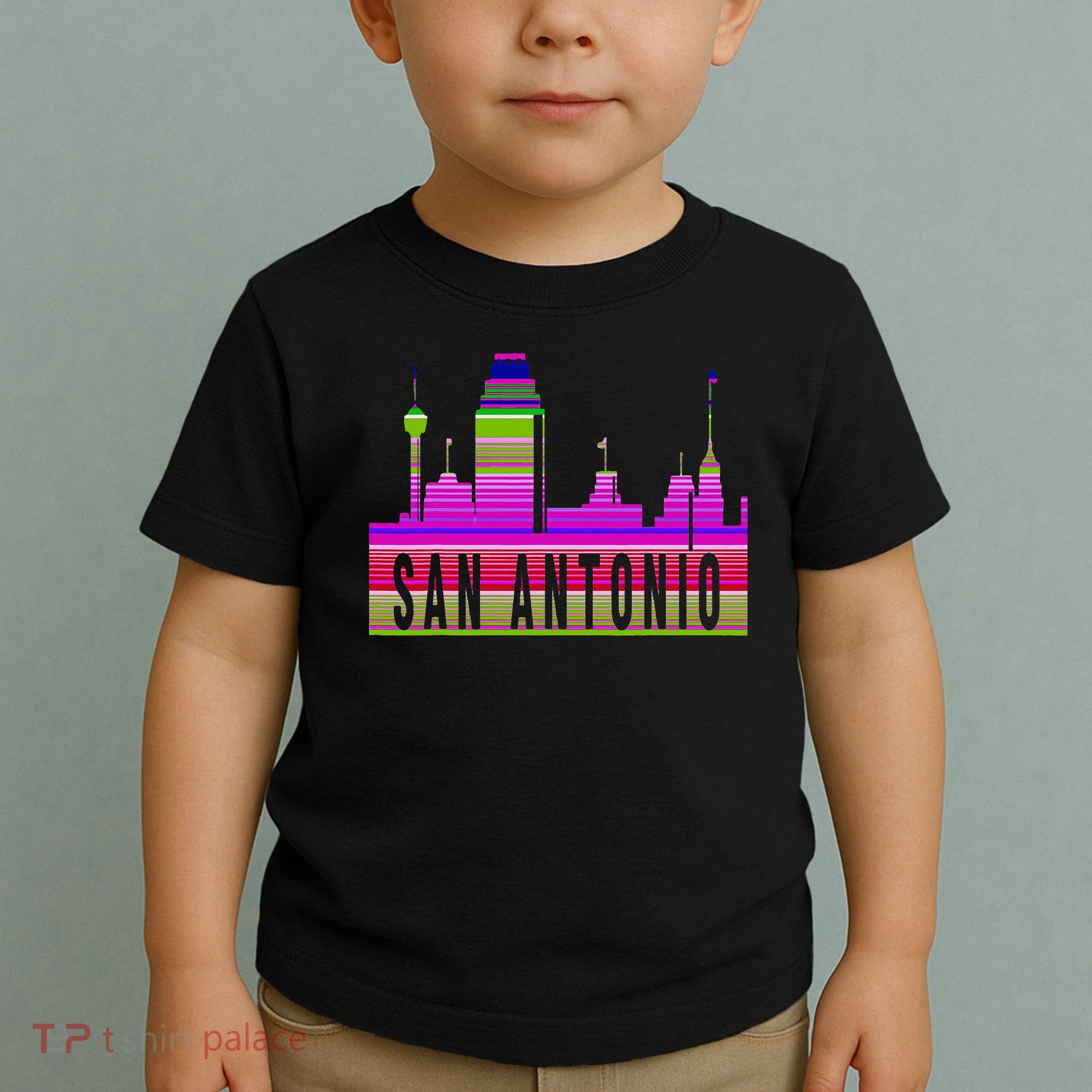 San Antonio Texas Skyline Serape Blanket Art Souvenir Toddler T-Shirt