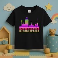 San Antonio Texas Skyline Serape Blanket Art Souvenir Toddler T-Shirt thumb 3