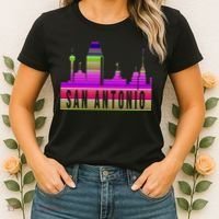 San Antonio Texas Skyline Serape Blanket Art Souvenir Women's T-Shirt thumb 2