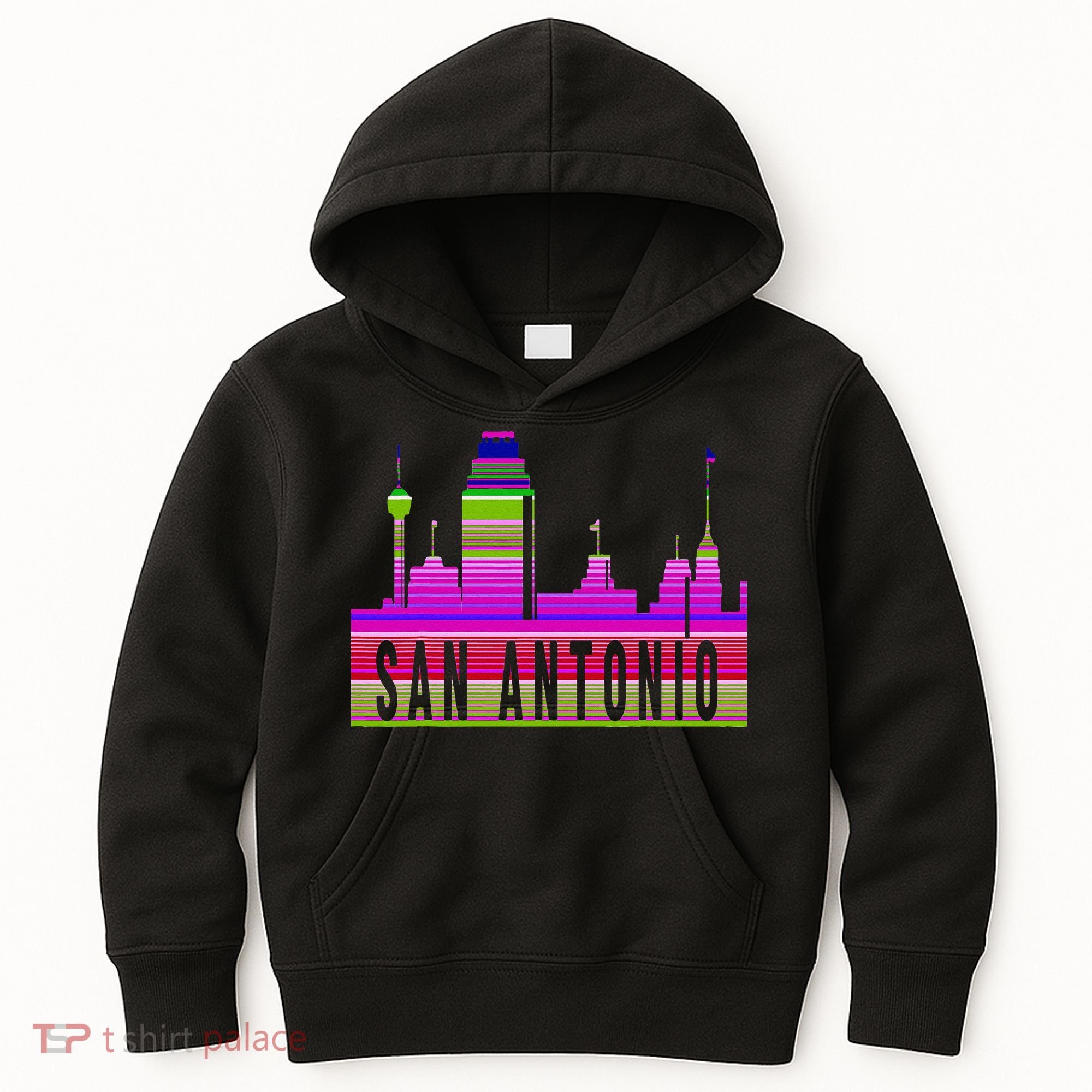 San Antonio Texas Skyline Serape Blanket Art Souvenir Kids Hoodie