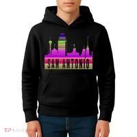San Antonio Texas Skyline Serape Blanket Art Souvenir Kids Hoodie thumb 4