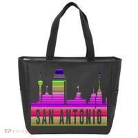 San Antonio Texas Skyline Serape Blanket Art Souvenir Tote Bag thumb 0