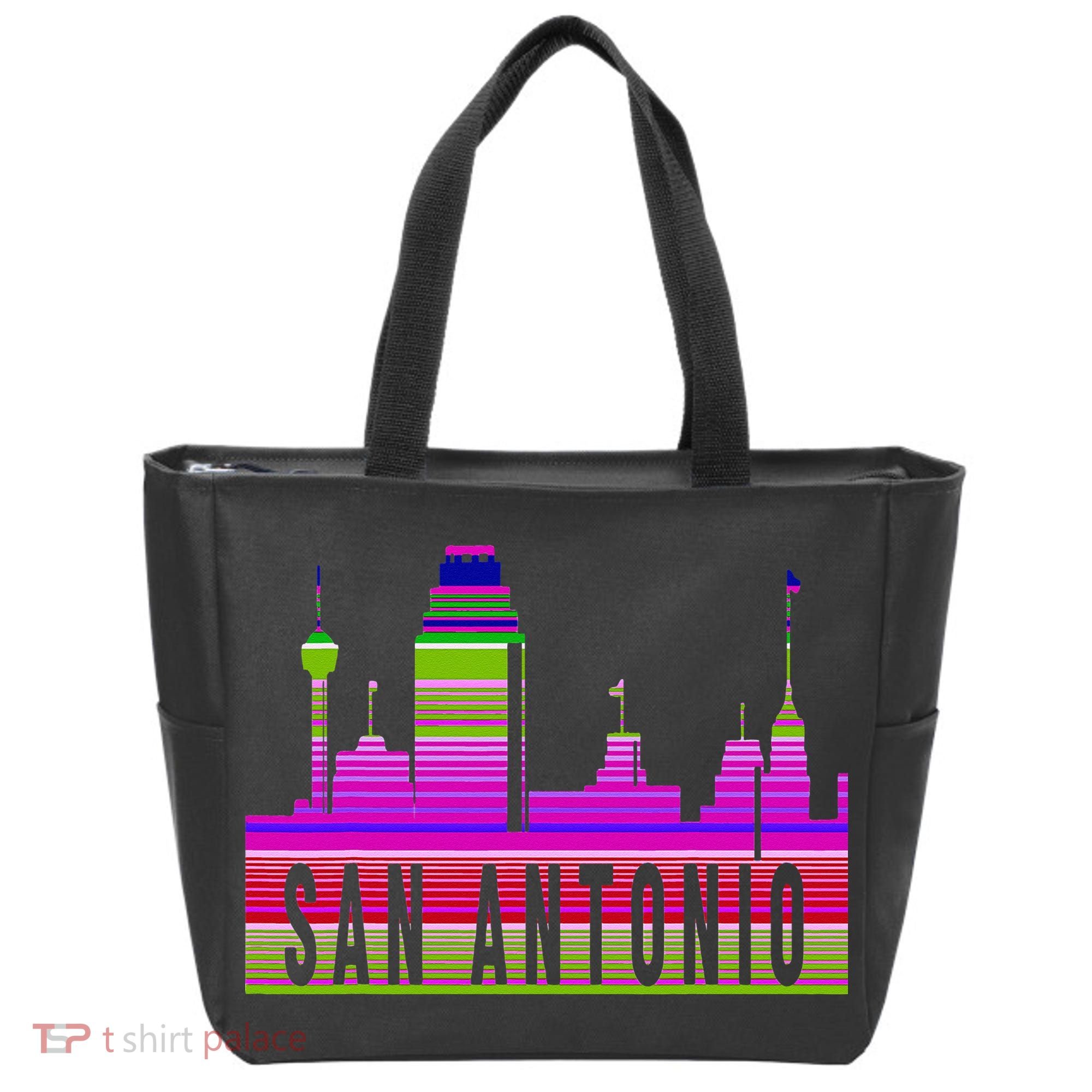 San Antonio Texas Skyline Serape Blanket Art Souvenir Tote Bag