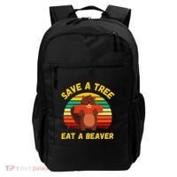 Save a Tree Eat a Beaver Funny Beaver Pun Adult Humor Backpack thumb 0