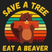 Save a Tree Eat a Beaver Funny Beaver Pun Adult Humor Hat thumb 2