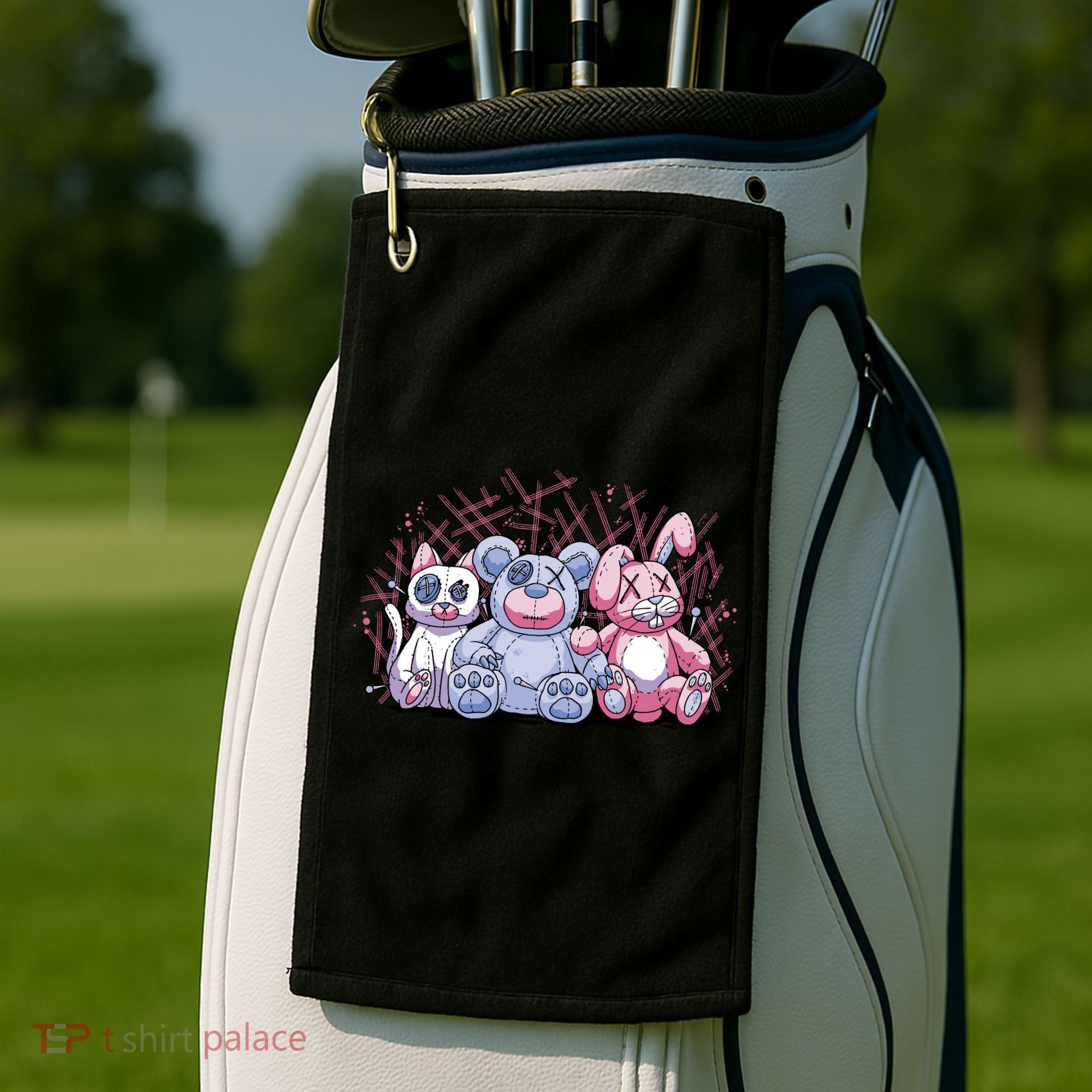 Stuffed Animals Trio Golf Towel
