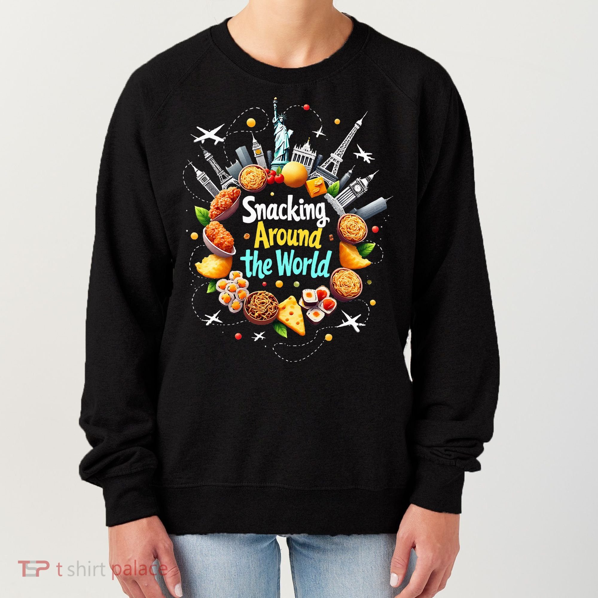 Snacking Around The World Fast Food Travel Women's Sweatshirt
