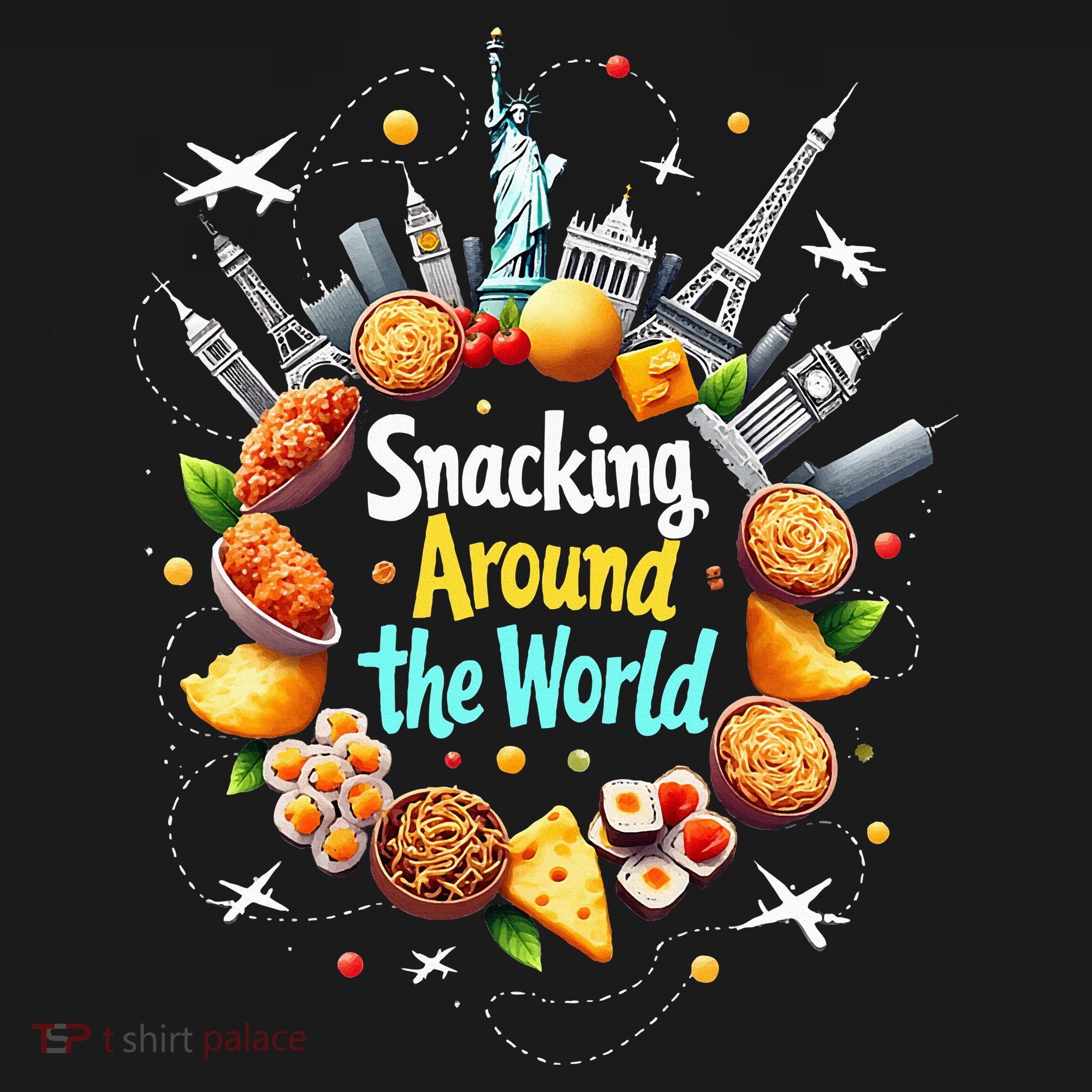 Snacking Around The World Fast Food Travel Bucket Hat