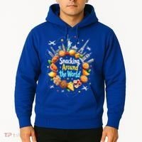 Snacking Around The World Fast Food Travel Hoodie thumb 2