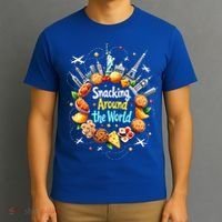 Snacking Around The World Fast Food Travel T-Shirt thumb 3