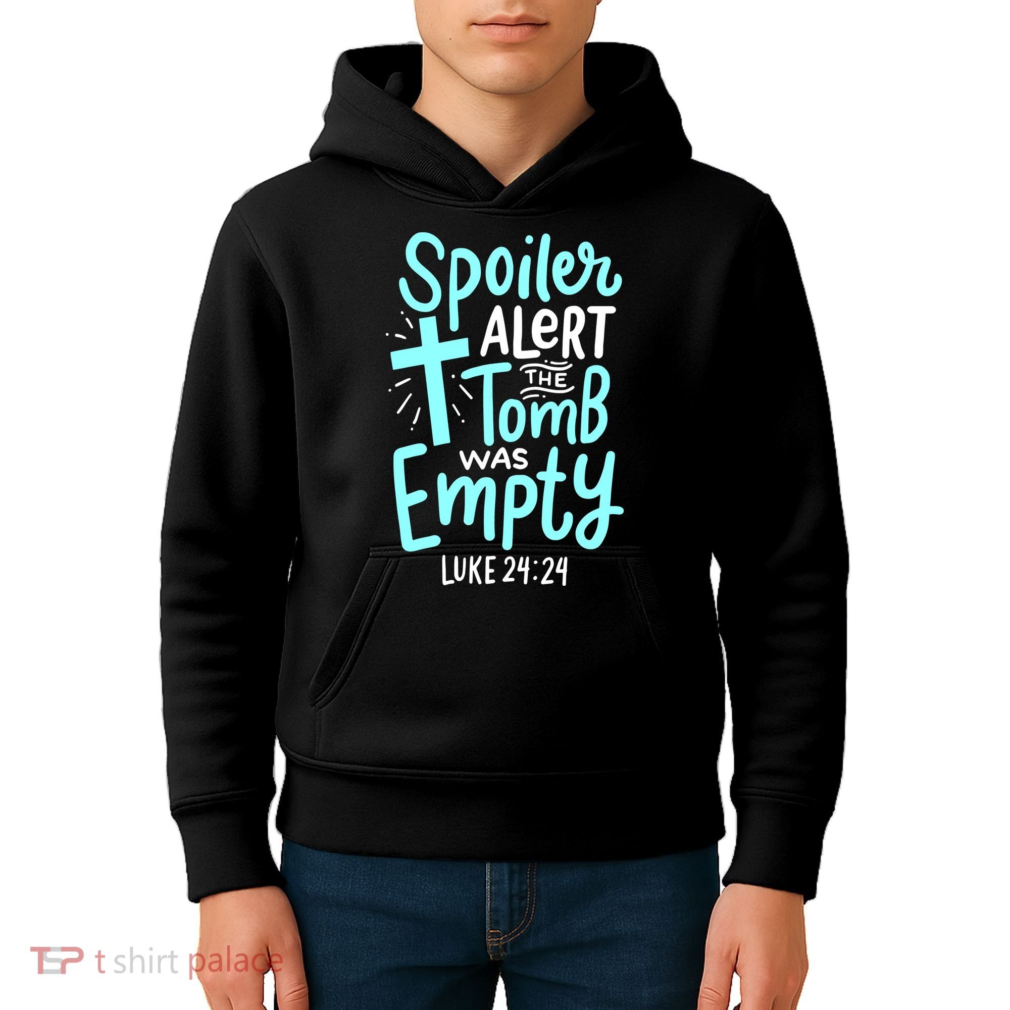 Spoiler Alert Tomb Was Empty Easter Religious Christian Gift Kids Hoodie