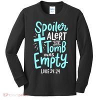 Spoiler Alert Tomb Was Empty Easter Religious Christian Gift Kids Long Sleeve Shirt thumb 0