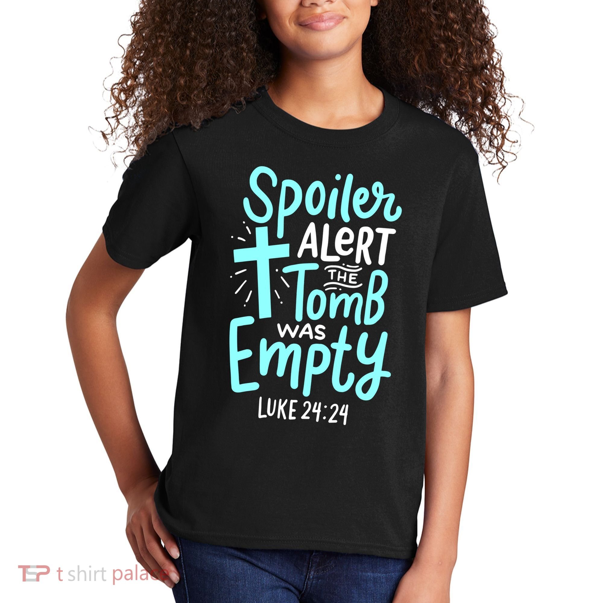 Spoiler Alert Tomb Was Empty Easter Religious Christian Gift Kids T-Shirt