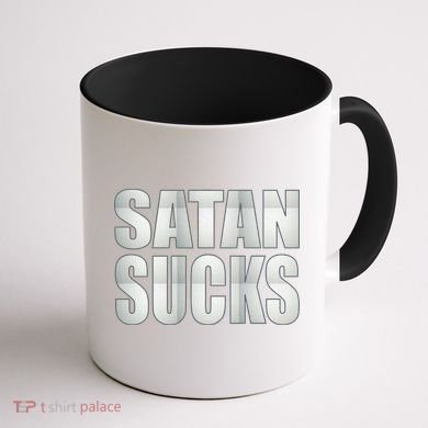 Satan Sucks Coffee Mug back