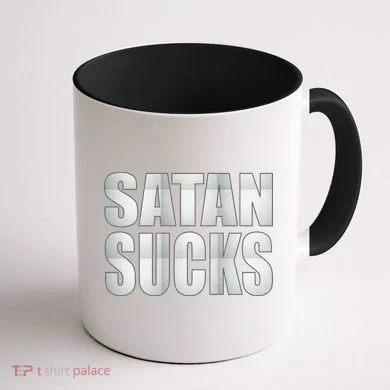 Satan Sucks Coffee Mug back