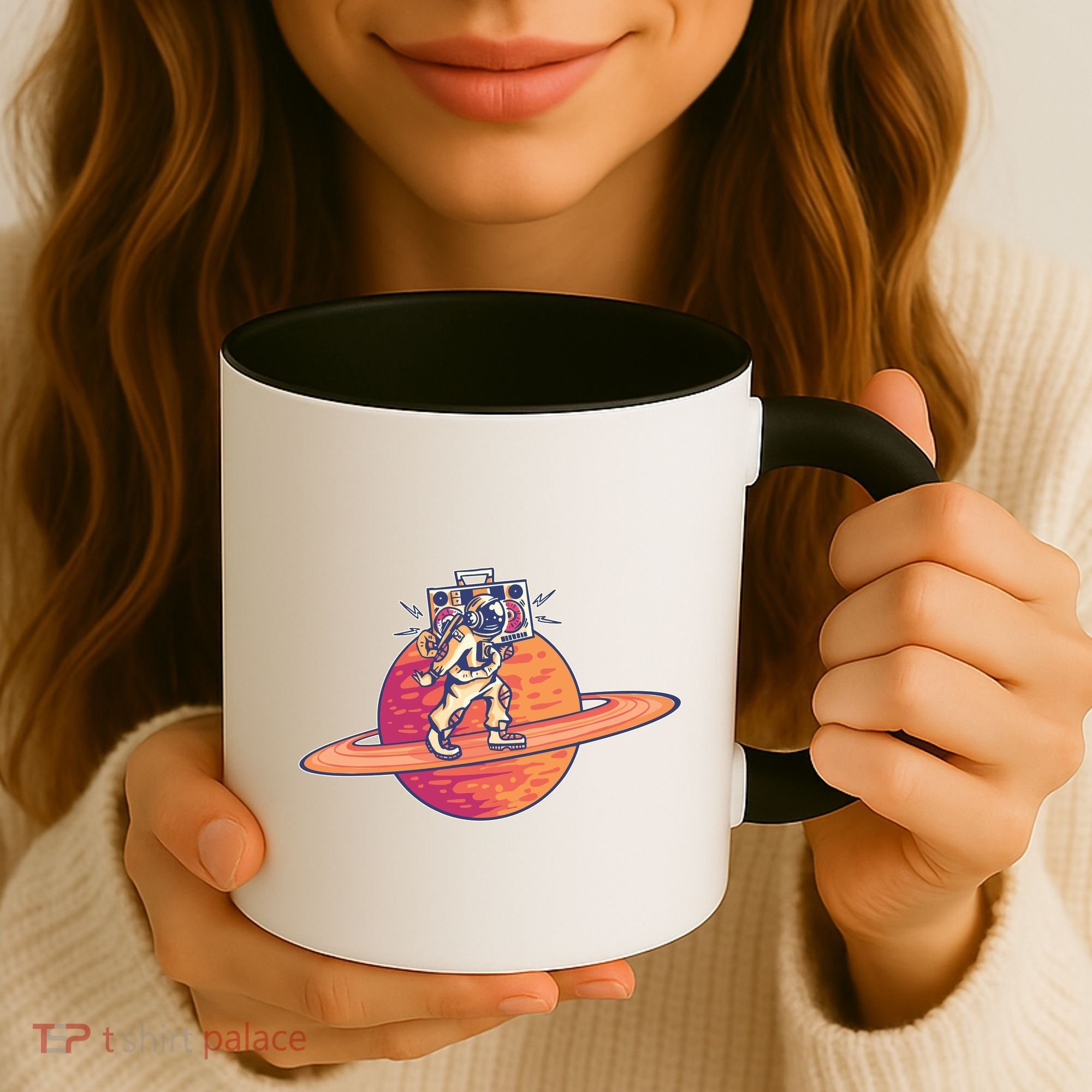 Saturn Astronaut Music Coffee Mug