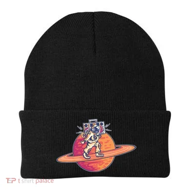 Saturn Astronaut Music Beanie