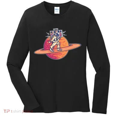 Saturn Astronaut Music Women's Long Sleeve Shirt