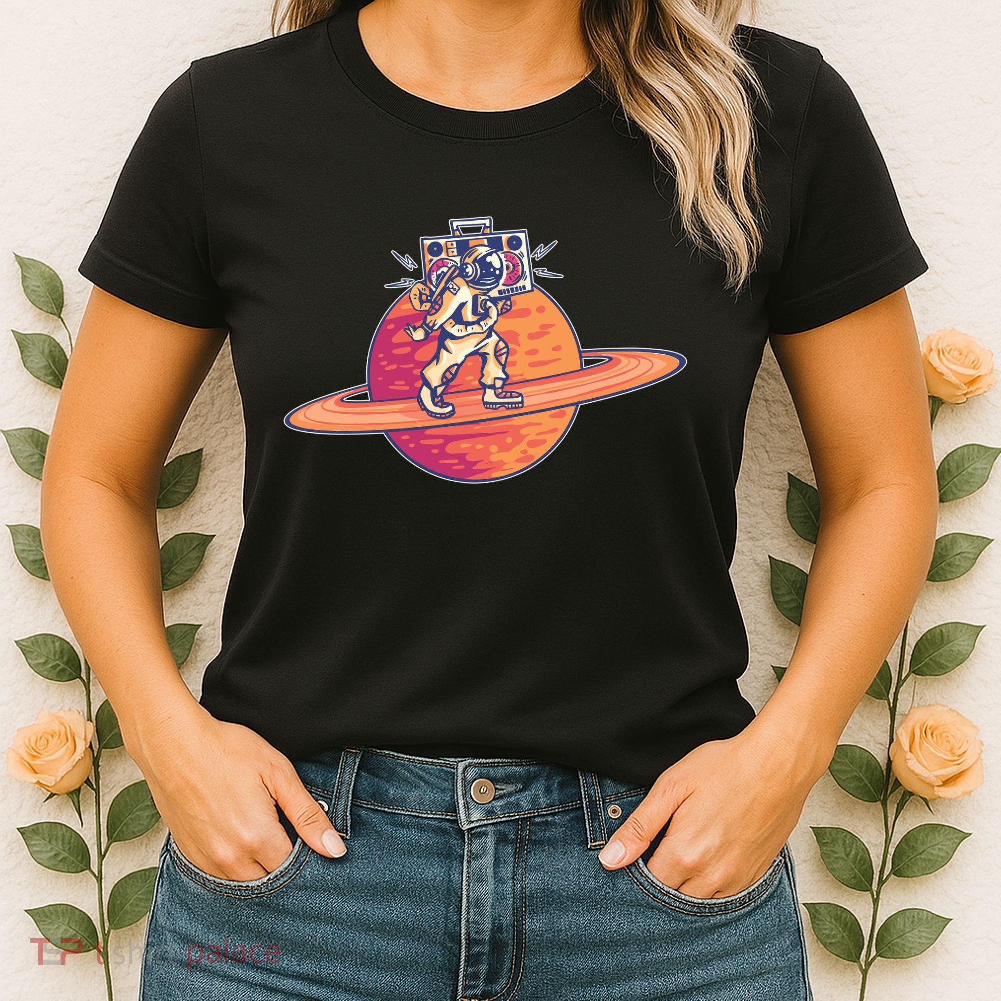 Saturn Astronaut Music Women's T-Shirt
