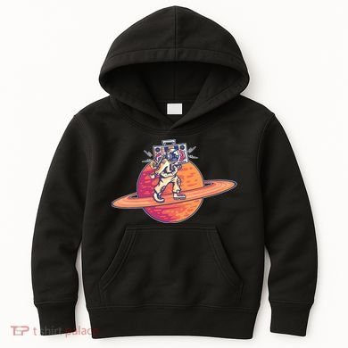 Saturn Astronaut Music Kids Hoodie