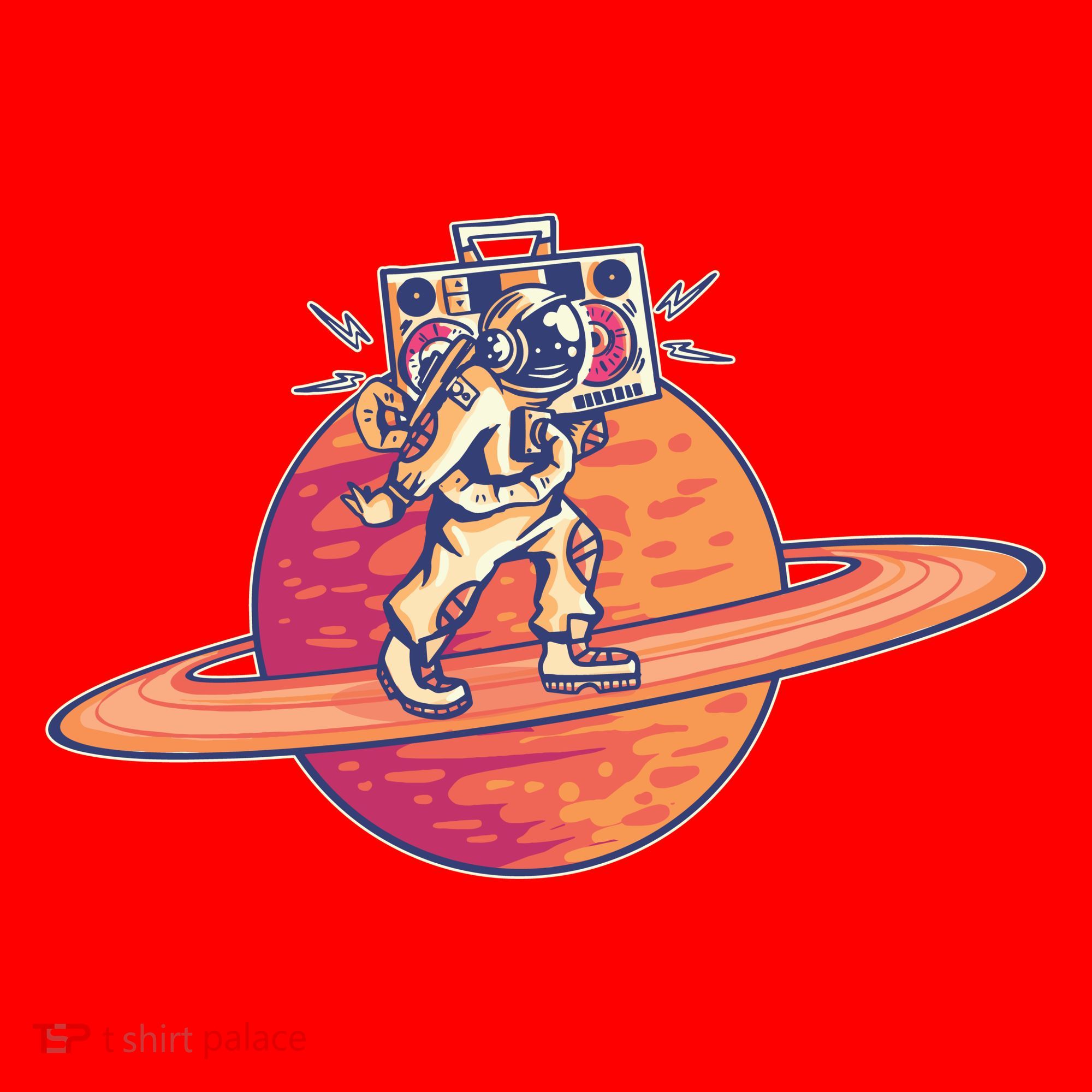 Saturn Astronaut Music Santa Hat